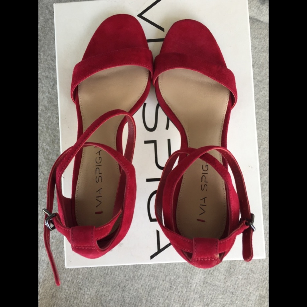 Via Spiga, Suede Strap Heels